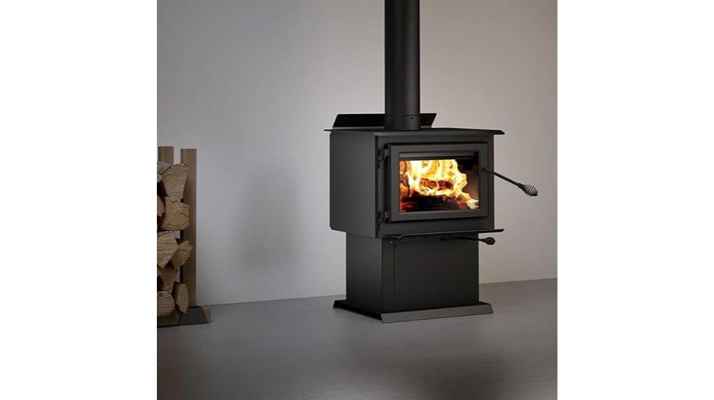 wood stove on pedestal