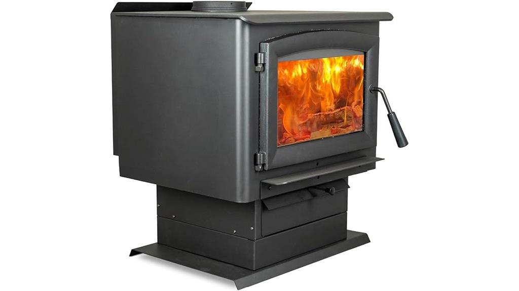 wood stove with pedestal