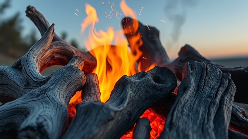 burning driftwood or treated lumber