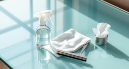 cleaning glass with tools