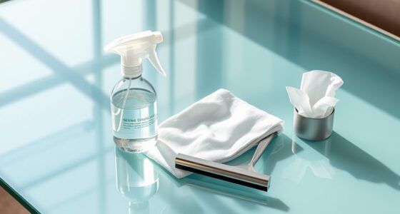 cleaning glass with tools