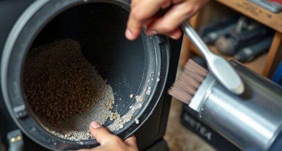 cleaning pellet stove components