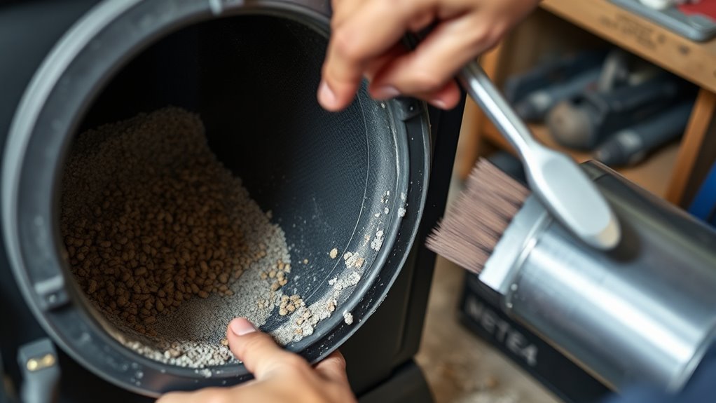 cleaning pellet stove components