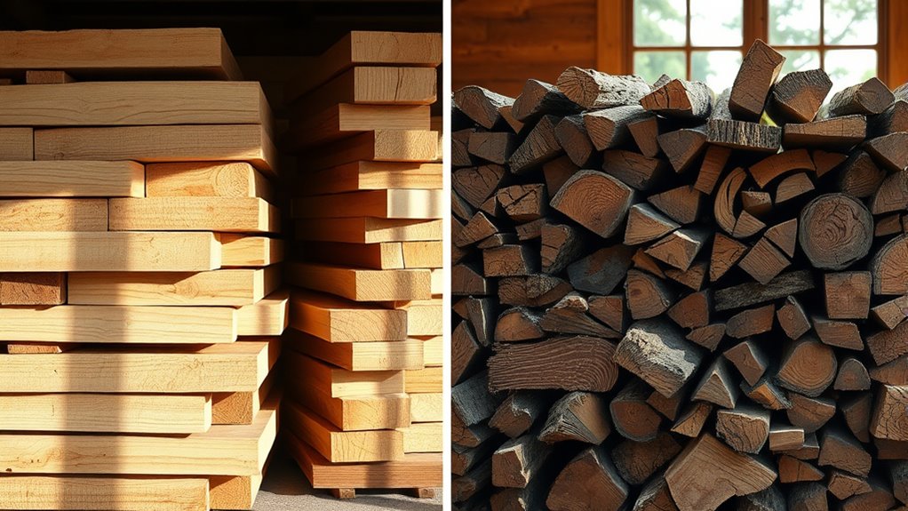 comparing softwood and hardwood