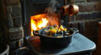 cooking on wood stove