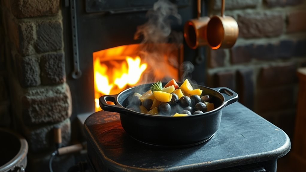cooking on wood stove