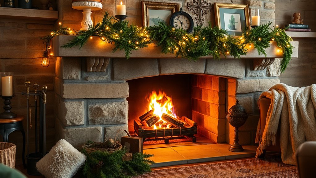 cozy hearth lighting decor