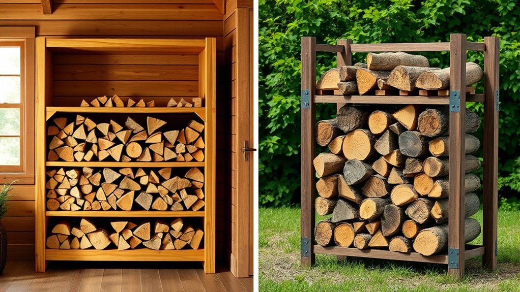 indoor and outdoor wood racks
