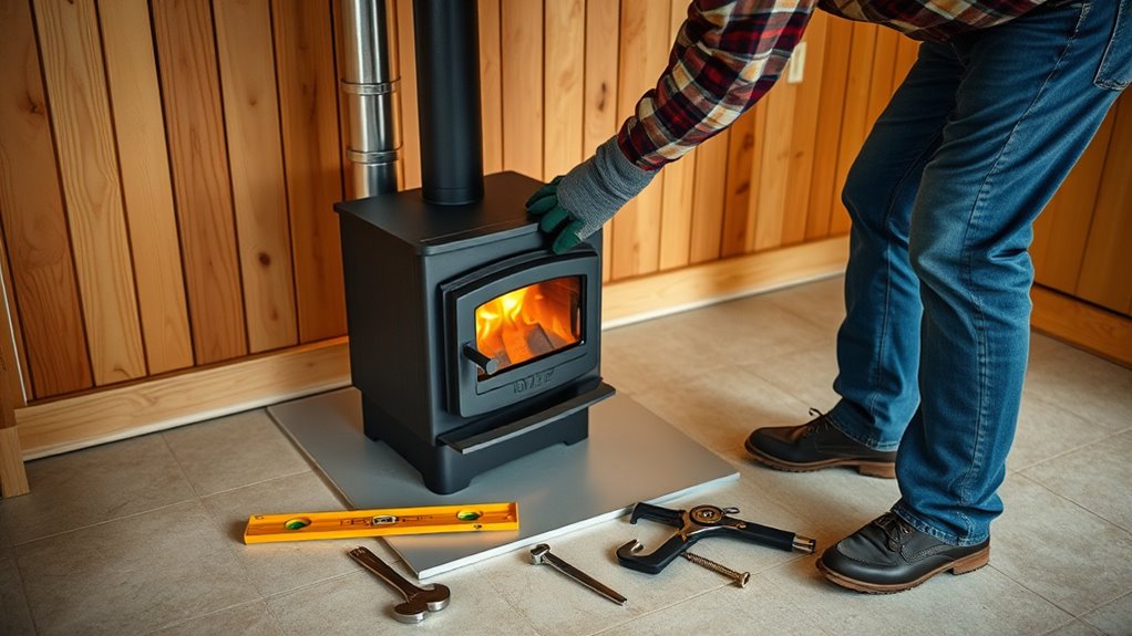install and set up stove