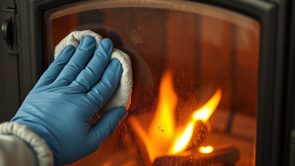 natural wood stove glass cleaning