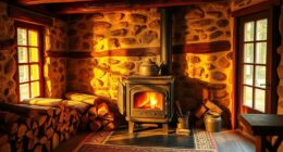 off grid wood stove heating