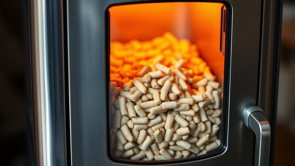 pellet stove hopper feeding