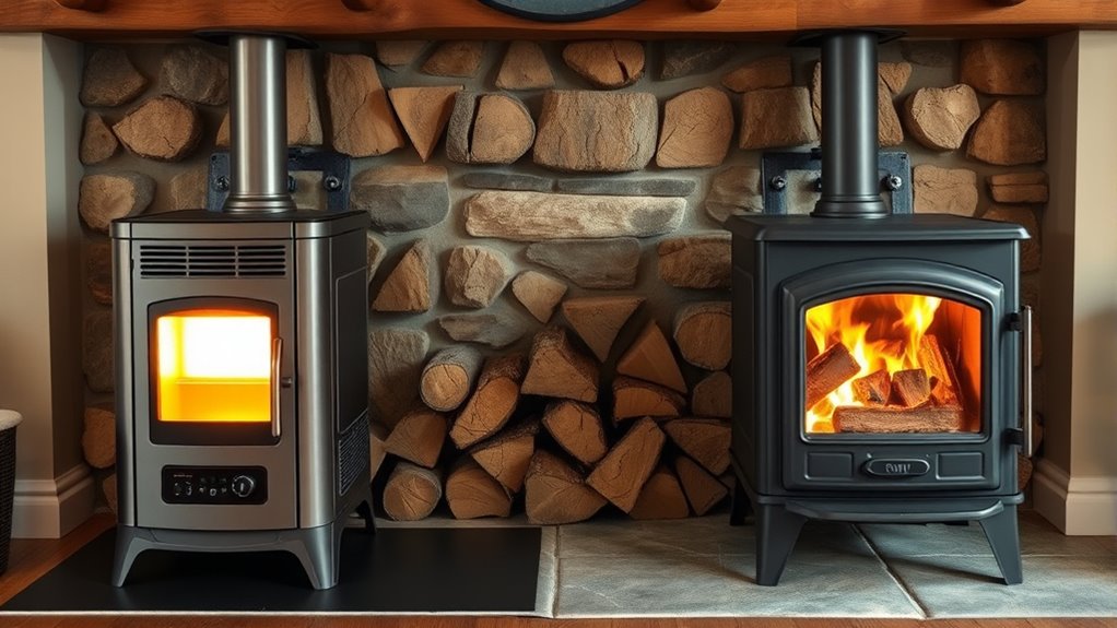 pellet vs wood heating