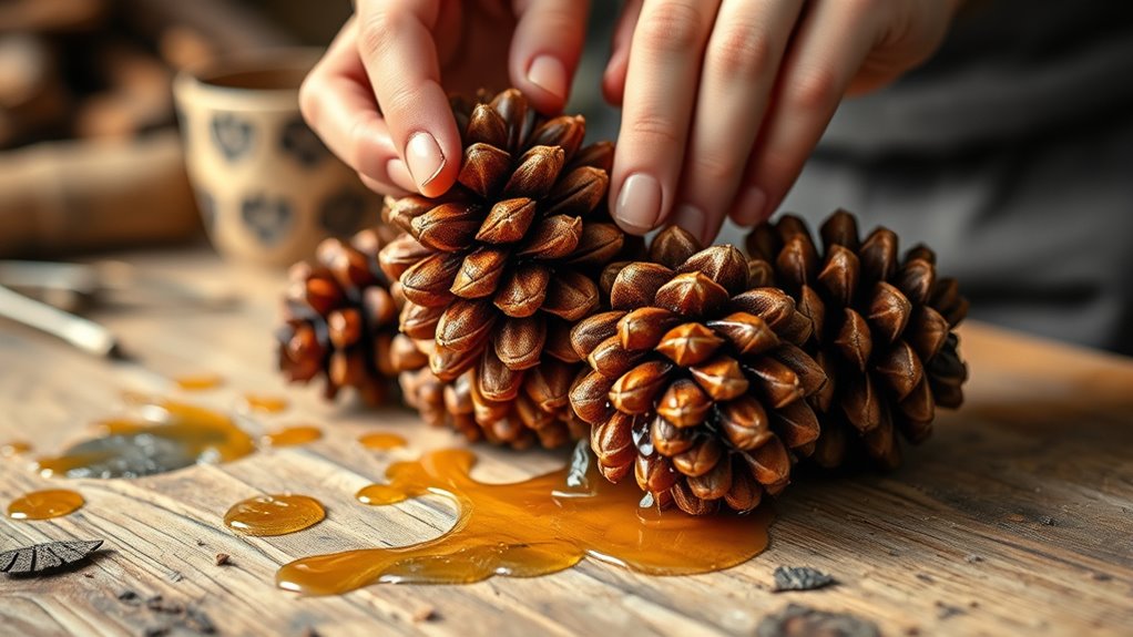 pinecones wax fire starters