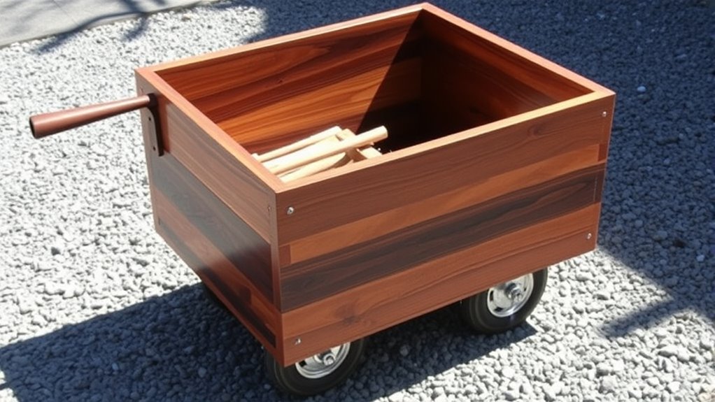 portable wooden log cart