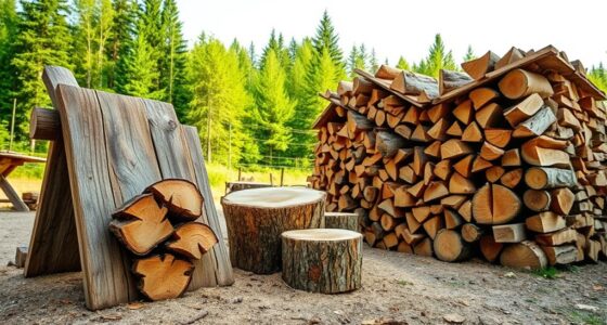 splitting stacking drying firewood