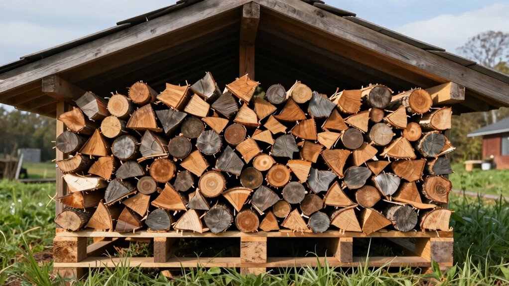 dry ventilated firewood storage