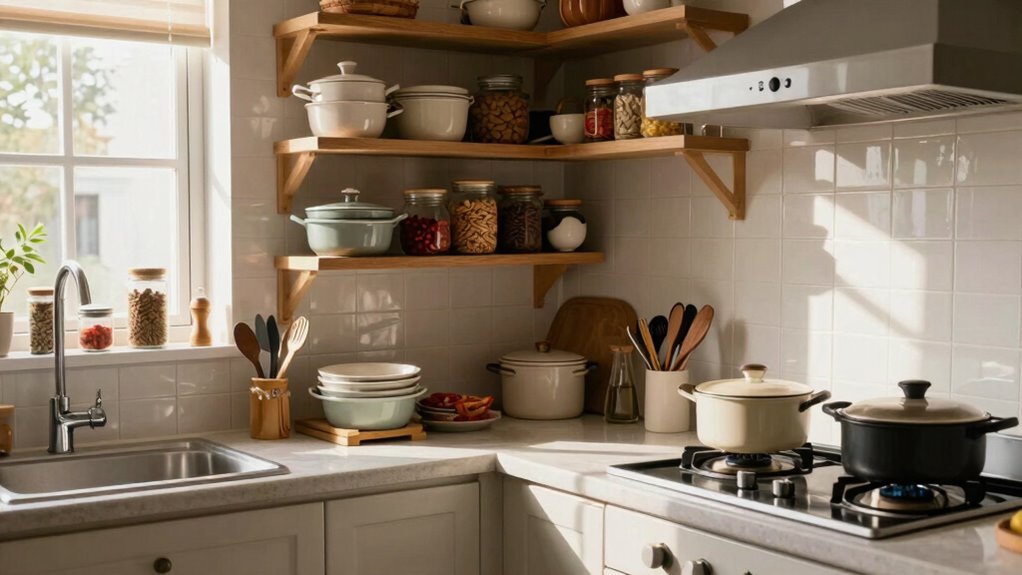 efficient organized stove storage