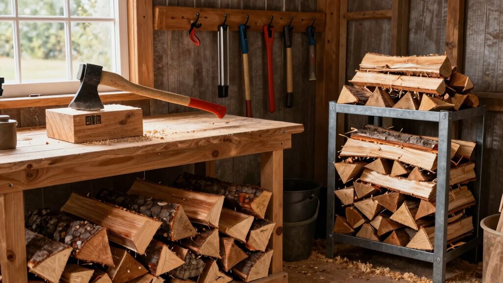 organized safe firewood preparation