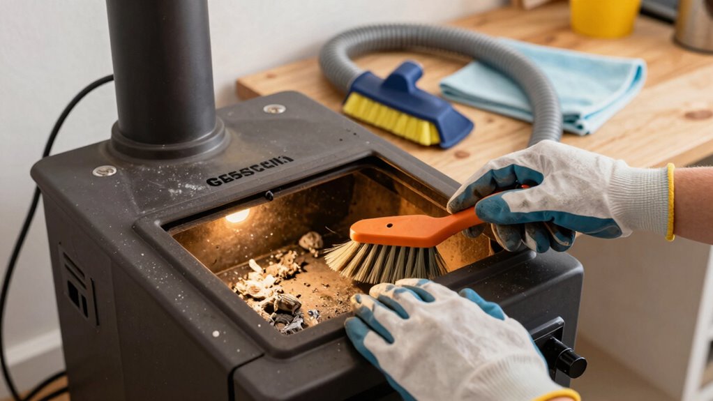 pellet stove cleaning steps