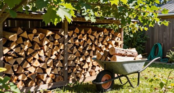 preparing firewood in summer