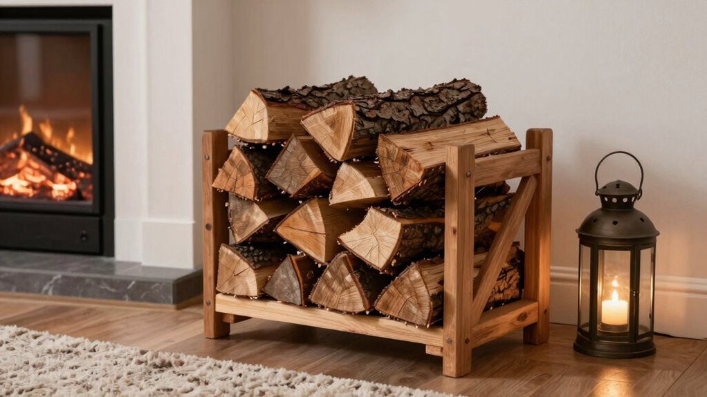 stylish indoor firewood storage