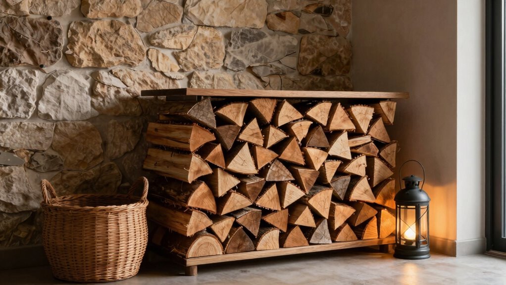 stylish organized firewood display