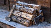 unburned winter firewood