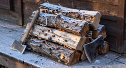 unburned winter firewood