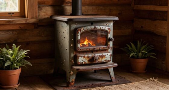 vintage stove inspires cabin style