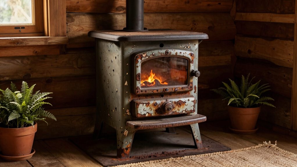 vintage stove inspires cabin style