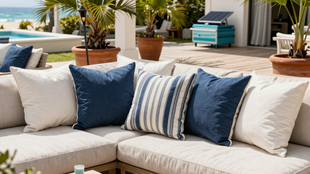 These $15 Pillows Instantly Created Chic Beach Club Vibes in My Backyard
