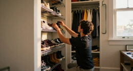 I Put Dollar Tree Wire Cabinet Shelves In My Closet For Smart Shoe Storage