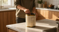 This Stylish Trash Can Is “Perfect” For Small Spaces (And Gives Art Deco Vibes!)
