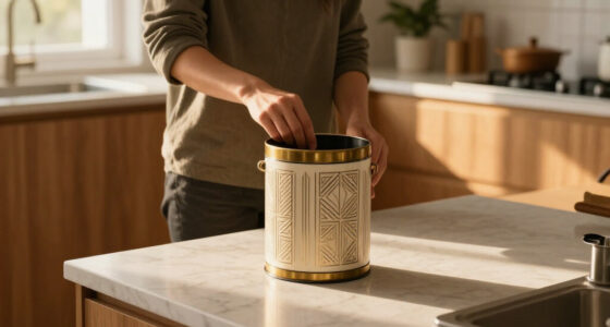 This Stylish Trash Can Is “Perfect” For Small Spaces (And Gives Art Deco Vibes!)