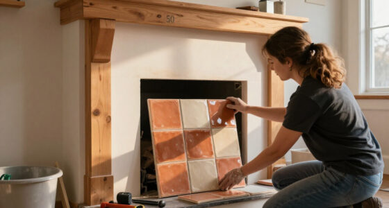 A $50 Mantel Inspired This DIY Fireplace — He Handmade Every Tile