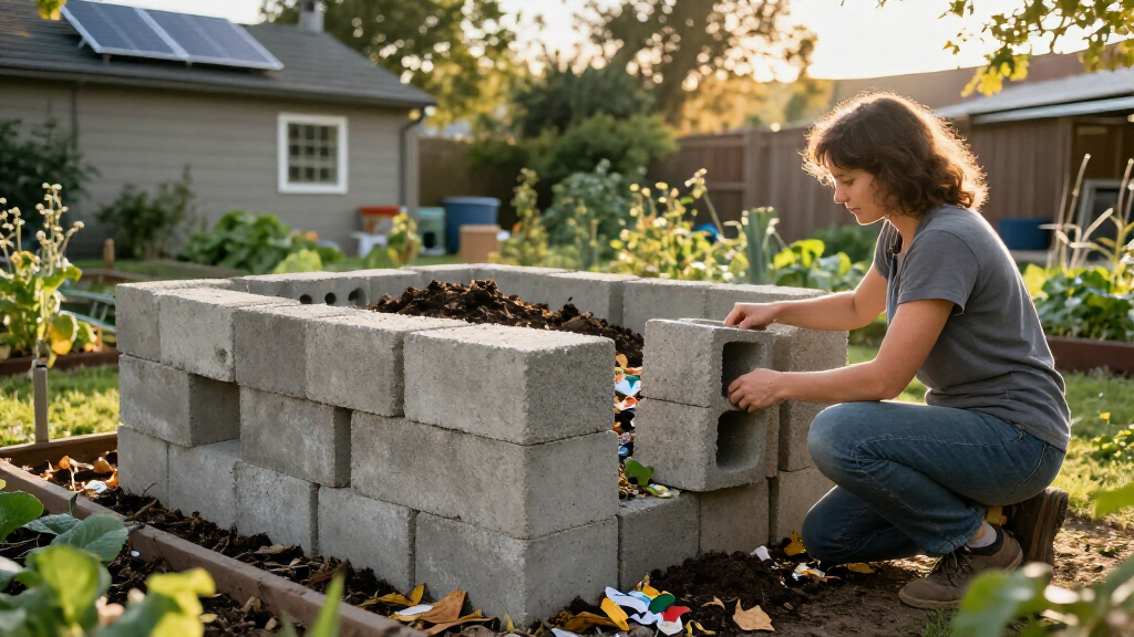 Use Concrete Blocks For A Durable Alternative To A Compost Bin